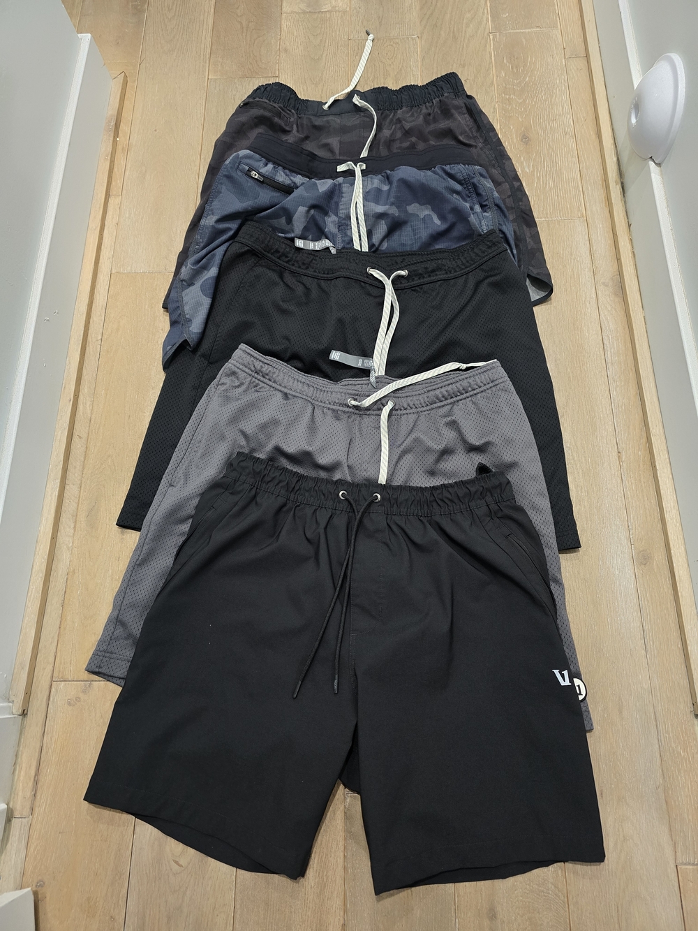 Vuori Men's Athletic Shorts Pack - Black and Gray Mix